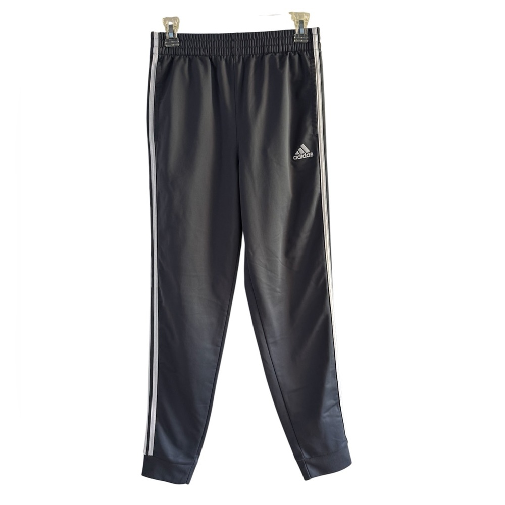 Adidas Kids Grey Joggers with White Stripes